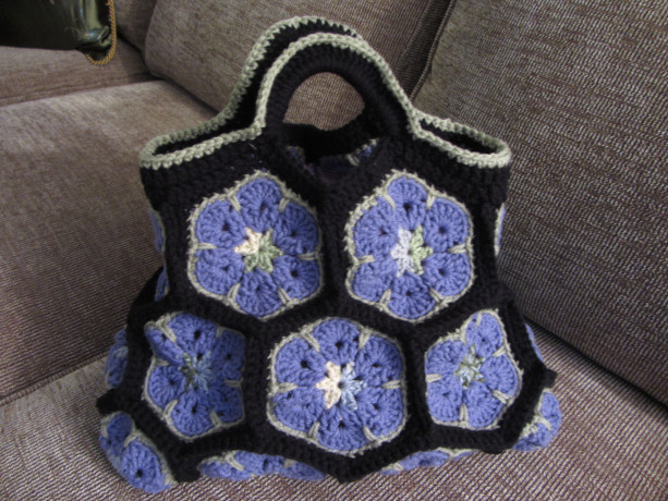 African Flower Crochet Purse, Crochet Bag, Flower Tote Bag, Crochet Bridesmaid Present