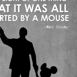 Walt Disney Quote Art Print | It Was All Started By A Mouse | Partners Statue | Disneyland Poster | Nursery Wall Print | Children's Art