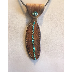 Feather and Turquoise Necklace