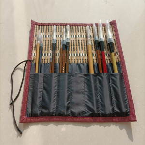 Chinese Calligraphy Brush Set - Including 11 Brush Pen and Brush Holder | Bamboo Curtain Brush Pen Holder