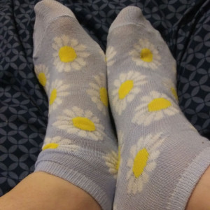 Baby Blue Floral Design Ankle Socks