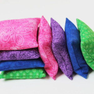 Green, Blue, Purple, & Pink Bean Bags (Set of 8) Educational Sensory Toys Birthday Party Favors (Includes US Shipping)