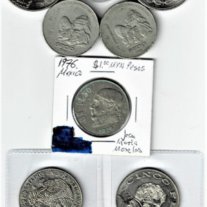 VF COLLECTION OF CHOICE MEXICAN SILVER  COINS