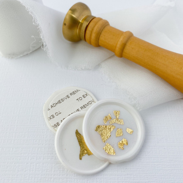 10 Pack: Gold Leaf Wax Seals, Self Adhesive