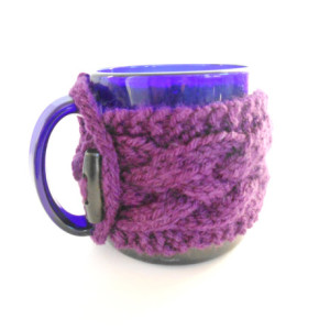 Coffee Mug Cozy - Knit Cabled Cozy - Stocking Stuffer - Teacher Present - Coffee Mug Sweater - Coffee Lover Gift - Tea Mug Cozy