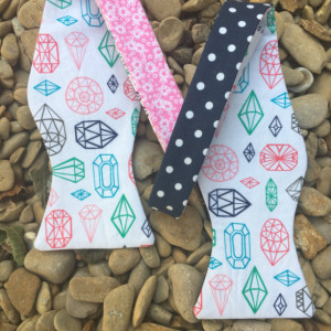 Polka dot bow tie, diamond bow tie, pink flower bow ties, self tie bow ties, reversible bow ties, wedding accessories, groomsmen ties