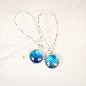 Real Butterfly Jewelry - Real Butterfly Earrings - Blue Morpho Butterfly Jewelry - Simple Dangle Earrings - Silver - Bronze - Drop Earrings