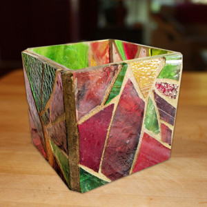 Mosaic Candle Holder, Stained Glass Candle Holder