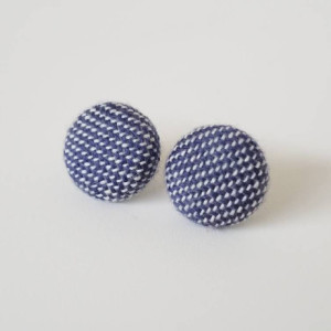 Recycled Textile Earrings - Wisteria Blue