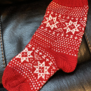 Hand knitted Christmas stocking