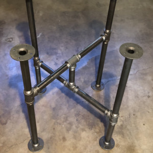 Industrial Black Pipe Cross Table Base, "DIY" Parts Kit, Unique Table Base Design