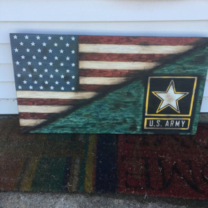 Split American Flag and US Army