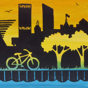 "Milwaukee Skyline 9" original painting