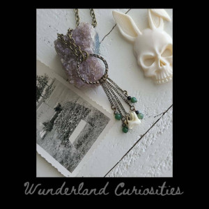 Wunderland jewelry// Coyote teeth necklace// jasper // one of a kind
