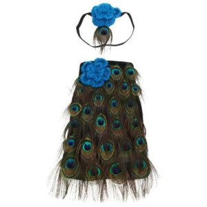 peacock infant photo prop with headband