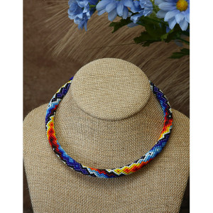 Artisan Crafted Flowing Color Beaded Necklace