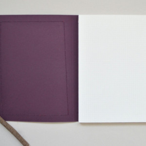 Patchwork notebook -- large plum Fabriano book
