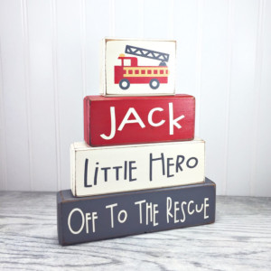 Fireman baby shower - personalized - fireman baby - wood sign
