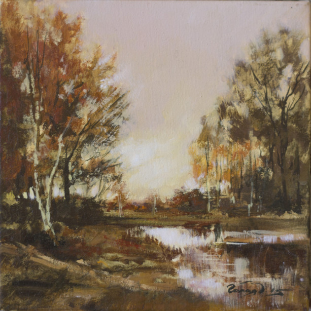 Landscape by Bogdan Goloyad 20x20 cm oil on canvas
