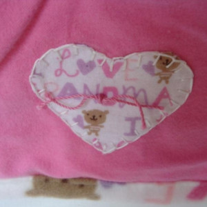 Grandma's Quilt for Baby, Handmade and Says I Love Grandma