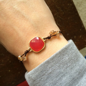 Adjustable ruby bracelet