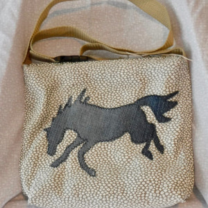 Perfect pony purse, shoulder bag, recycled denim, original design