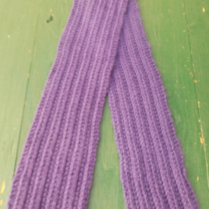 Purple Ribbed Scarf
