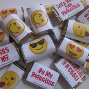 Emoji Wrapped Hershey's Miniatures-assorted pack of 40-can be personalized for any occasion
