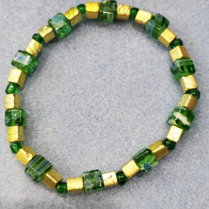 green milliflori and gold bracelet 