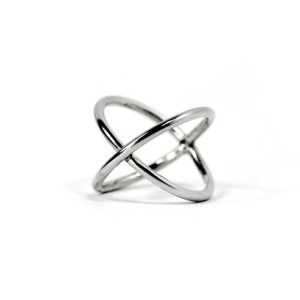 Criss Cross Ring - X Ring - Silver X Ring