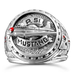 USAF P-51 Mustang sterling silver signet ring