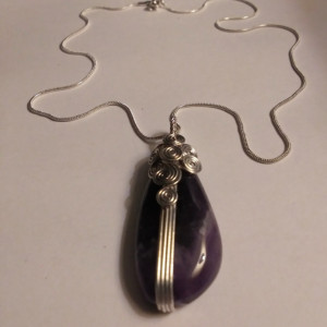 Stunning 925 Sterling Silver Amethyst Necklace