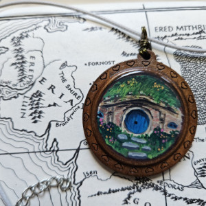Hobbit Inspired Hand-Painted Pendant Necklace
