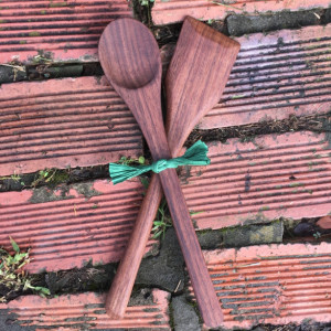 Wooden Spoon and Spatula Set - Walnut Wood - Right Handed