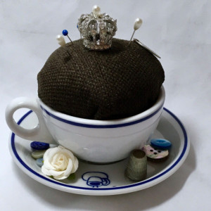 Vintage Tea Cup Pin Cushion Starbucks Queen