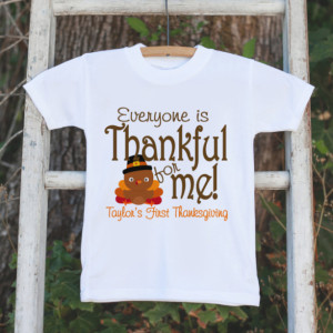 First Thanksgiving Outfit - Turkey Thankful For Me Thanksgiving Shirt or Onepiece - Thanksgiving for Boy or Girl - 1st Thanksgiving Turkey