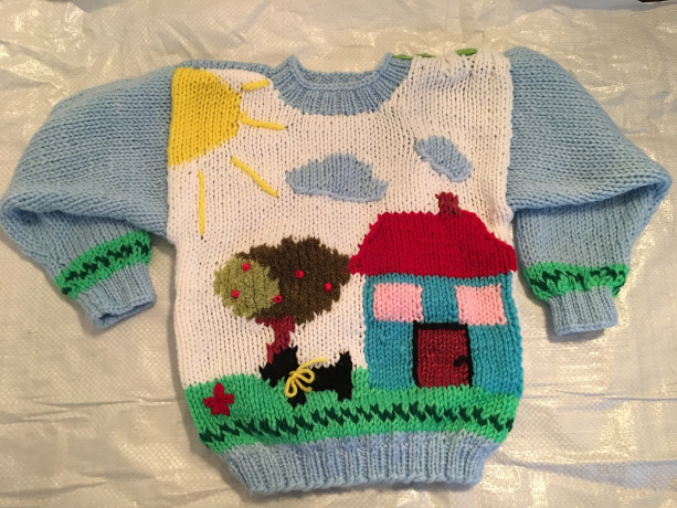 Childs sweater-"My little world"