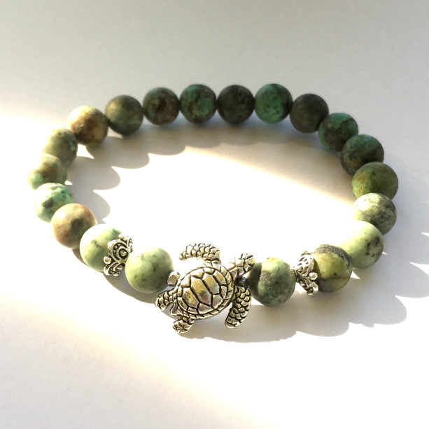 African Turquoise Turtle Bracelet | aftcra