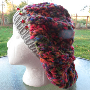 Slouch Beanie Hat Hand Knitted with Beads - BONNEVILLE by Anja