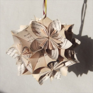Harry Potter Large Origami Ornament Upcycled, Harry Potter Ornament, Christmas Tree Ornament, Harry Potter Decor, Fan Pull, Geeky Christmas