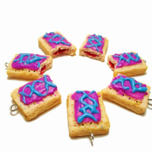 Wild Berry Toaster Pastry Earrings, Toaster Tart, Toaster Pop, Wild Berry Tart Earrings, Toaster Pastry Earrings, Breakfast Pastry Earrings