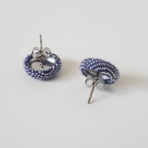 Recycled Textile Earrings - Wisteria Blue