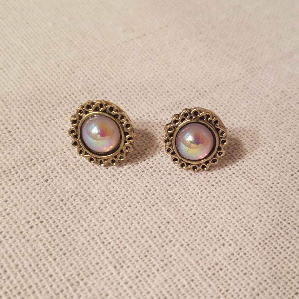 Faux Antique Opal Earrings