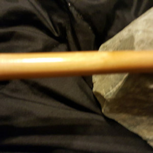 Apple Wood Wand with Green Glass Inlay