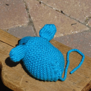 Mouse, Knitted Mouse, Blue Baby Toy, Stuffed Animal, Small Toy, Free Shipping