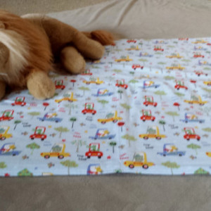 Animals in Cars Flannel Baby Blanket