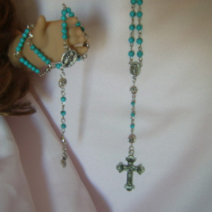Earth, Sun and Stars American Girl Doll and Little Girl Rosary Bead Set