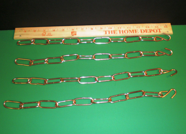 Set of four 16 Inch Copper Chain Handcrafted in Darryl's Copper Workshop FREE SHIPPING to U S Zip codes