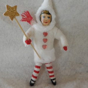 Spun Cotton Ornament Hand Crafted Victorian Child Old World Ornament