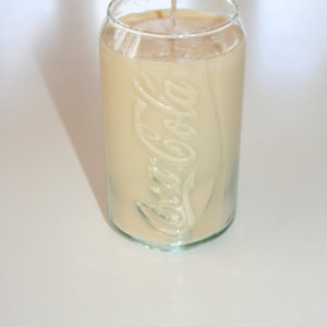 Root Beer Scented Coke Can Glass 12 oz Cream Soy Wax Candle